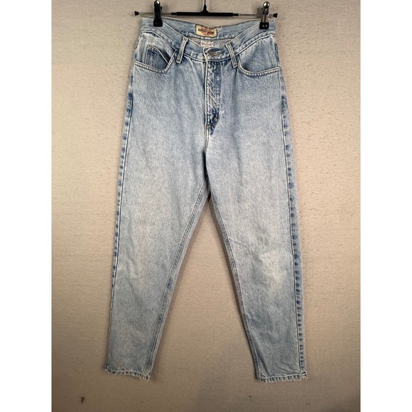 Guess Denim - Guess Jeans Tapered Leg Women 30 Light Wash Blue Vintage High Rise FLAWS BB010
